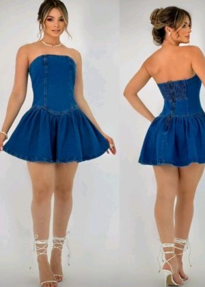 Vestido jeans tomara que caia